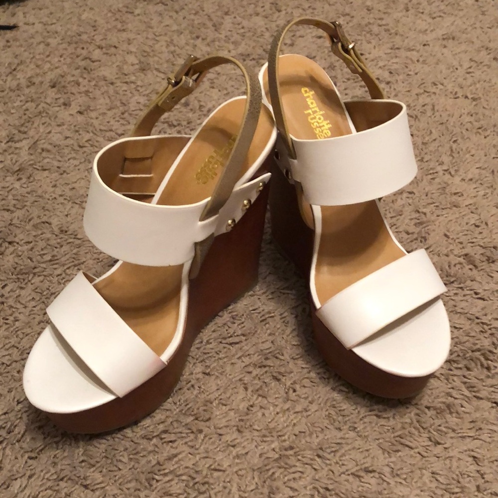White and tan wedges